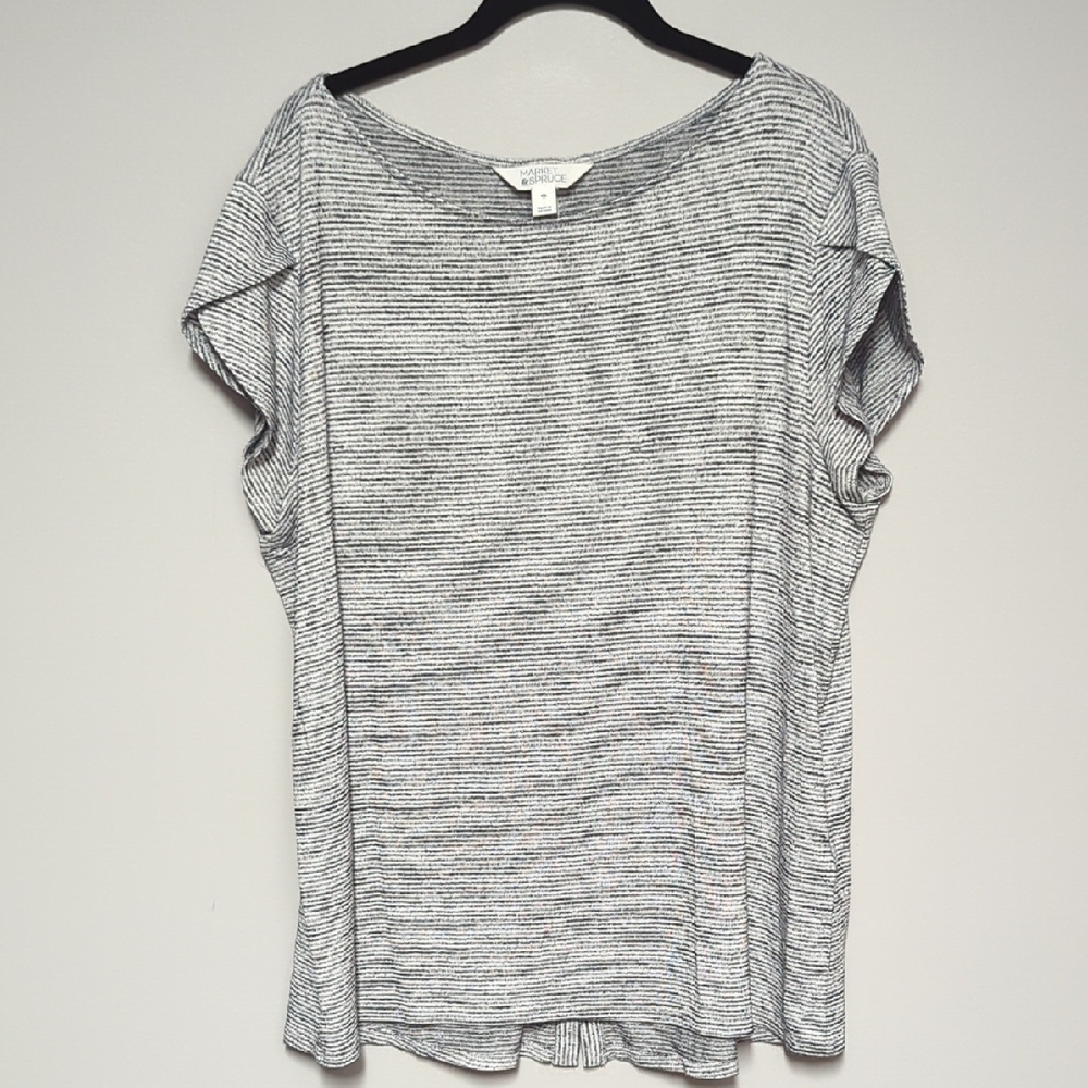 H&M Black and White Striped Blouse